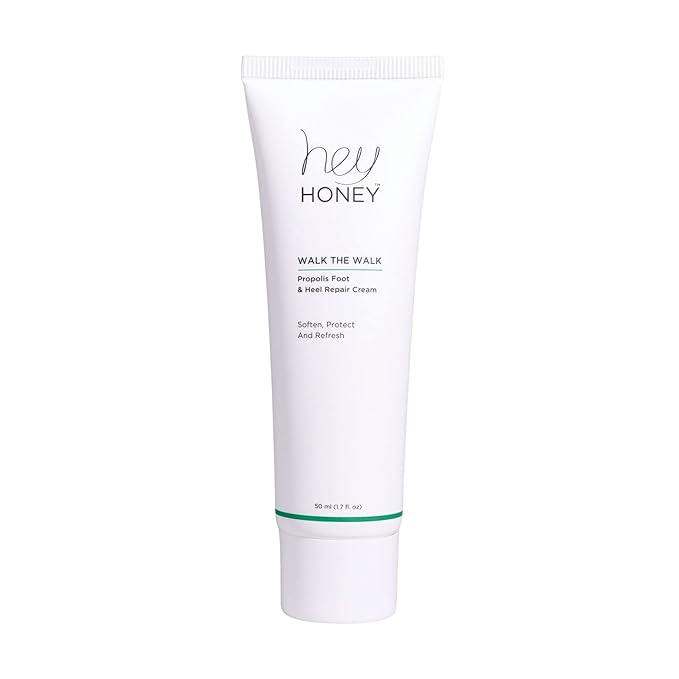 Hey Honey 4pc Set: Love Your Body Lotion, Walk The Walk Foot Cream, Hands On Honey Hand Cream, Eco Makeup Bag. Perfect for Valentine's, Xmas, Birthdays-VivaGrace Women