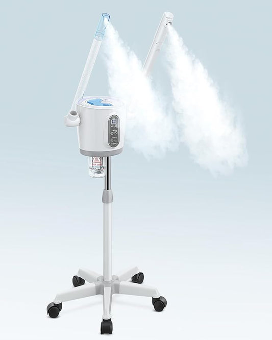 Kingsteam 2 in 1 Hot and Cold Facial Steamer, 30 Min Timer, Ionic Facial Steamer for Home, Esthetician, Professional Nano Water Mist with Large Water Volume for Beauty Salons - Ozone Facial Sprayer-VivaGrace Women