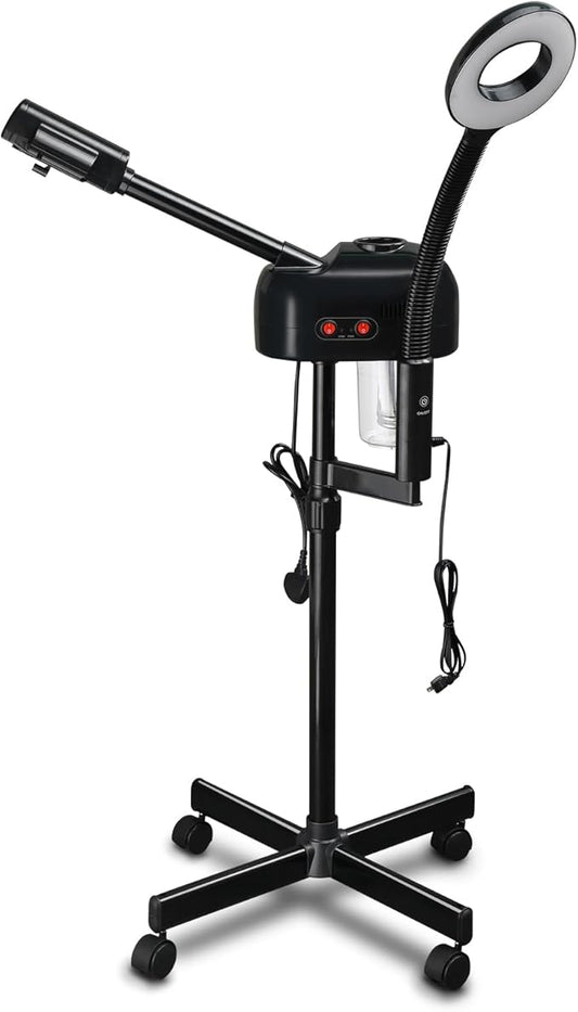 Winado 2 in 1 Facial Steamer with 5X Magnification Light, Deep Cleaning for Personal Skin Care, Beautician Steamer Professional Humidifier Facial Spa Mist Steam for Home & Beauty Salon, Black-VivaGrace Women