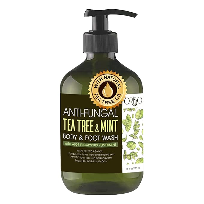 Tea Tree Oil Body Wash with Mint and 40 Percent Urea Cream - Intensive Hydration - Antifungal - Helps Athletes Foot - Irritated Skin - Foot Odor