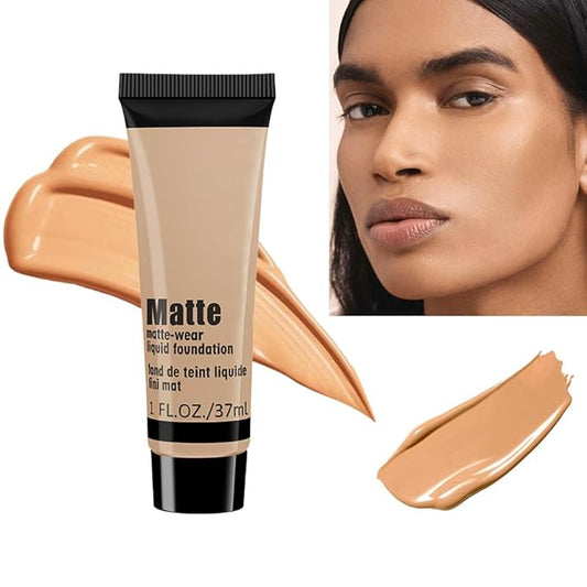 1 Pack Liquid Foundation Cream for Face Makeup,Durable Full Coverage Matte Concealer Make Up,Oil Control & Waterproof Base Primer -1 Fl.Oz-BEIGE 6#-VivaGrace Women