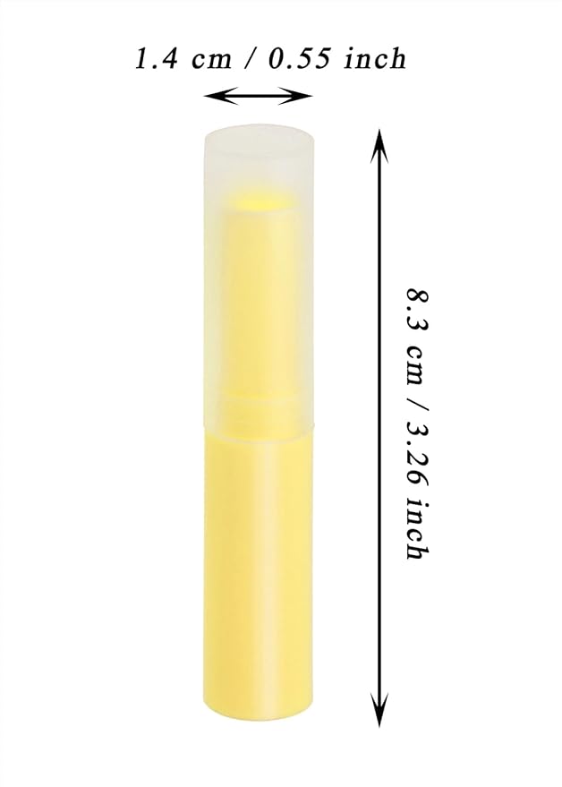 0.14oz Empty Flavored Lip Balm Container Tubes Plastic Homemade Moisturizing Lip Stick with Caps Bulk Fit for Women Adult DIY Making Supplies, 25 Count (Yellow)-VivaGrace Women