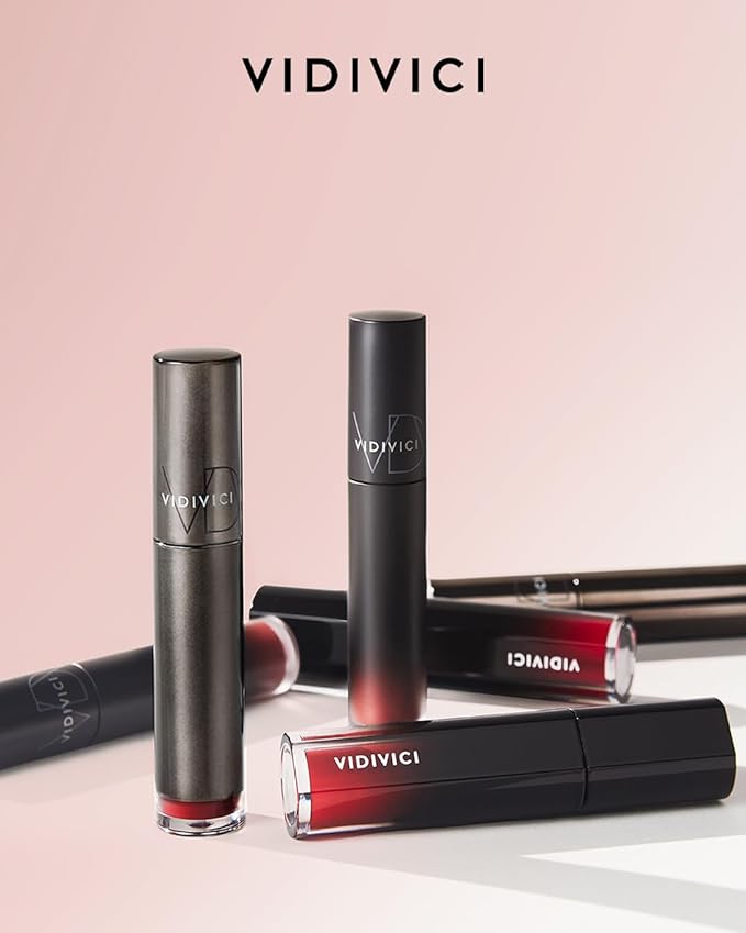 VIDIVICI Millennial Velvet Lip Tint - Thin, Comfortable & Long-Lasting Wear with Matte Finish - Seamless, Rich and Vibrant Shade - Moisture-Filled & Lightweight Texture, 0.15 fl.oz. (02 WHISPER CORAL)-VivaGrace Women