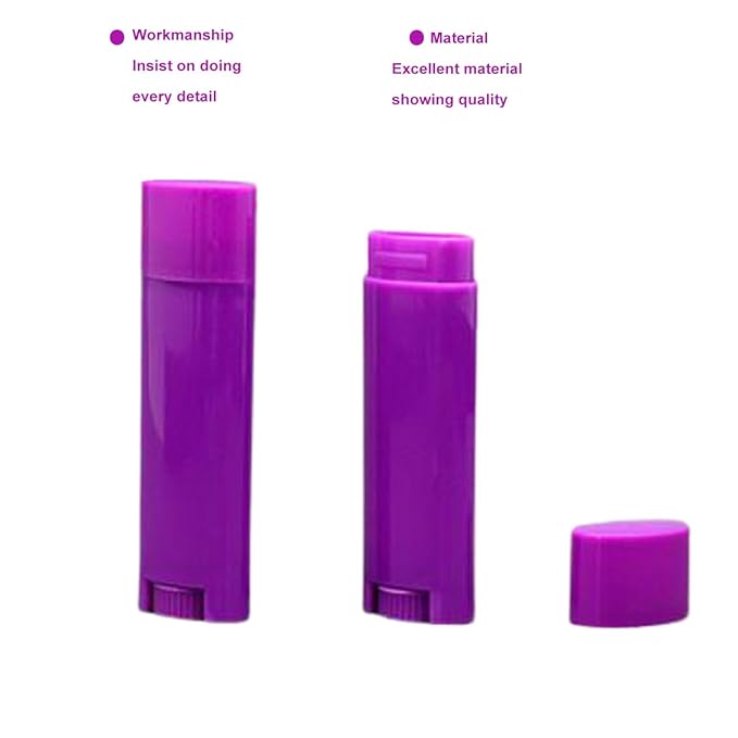5ml 25Pcs Empty Oval Deodorant Lip balm Tubes Containers Twist-up Refillable Containers for Lipstick,Chapstick,Homemade Lip balm,DIY Deodorants(Purple)-VivaGrace Women