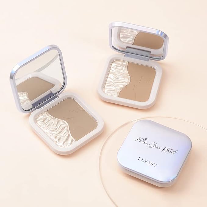 ELLESY Highlighter Makeup Palette Face Sculpting Highlighter Contouring Palette Lightweight Makeup Kit Silky Texture Contour Powder Palette with brush-C01-VivaGrace Women