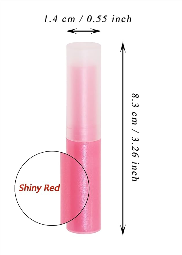 0.14oz Empty Flavored Lip Balm Container Tubes Plastic Homemade Moisturizing Lip Stick with Caps Bulk Fit for Women Adult DIY Making Supplies, 25 Count (Red)-VivaGrace Women