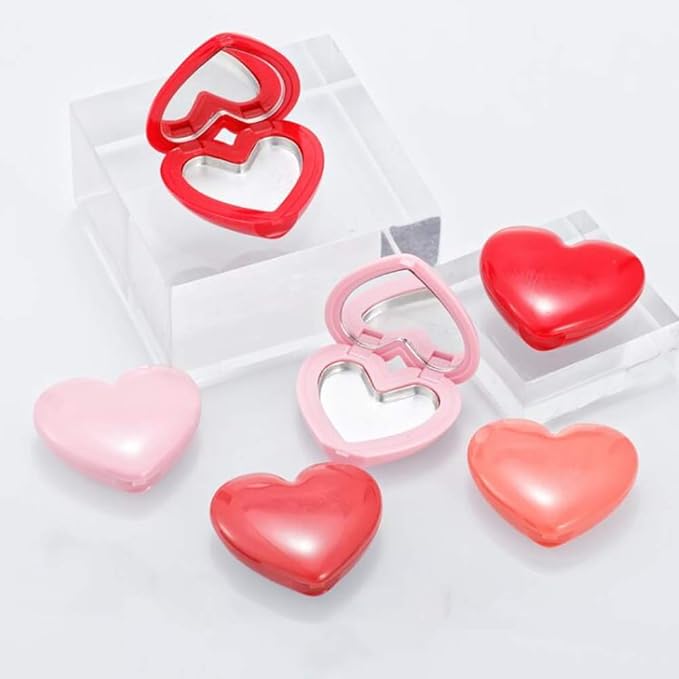 RONRONS 8 Pack Empty Eyeshadow Palette Mini Heart Shaped Lipstick Container Case DIY Cosmetics Container with Mirror-VivaGrace Women