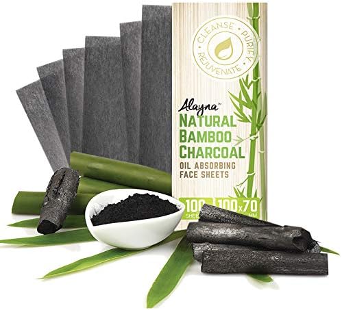 Oil Blotting Sheets for Face Natural Bamboo Charcoal Blotting Paper for Oily Skin Oil Absorbing Tissues Beauty Blotters Remove Excess Shine Organic Blot Papers For Make UpFacial & Skin Care 3 Pack-VivaGrace Women