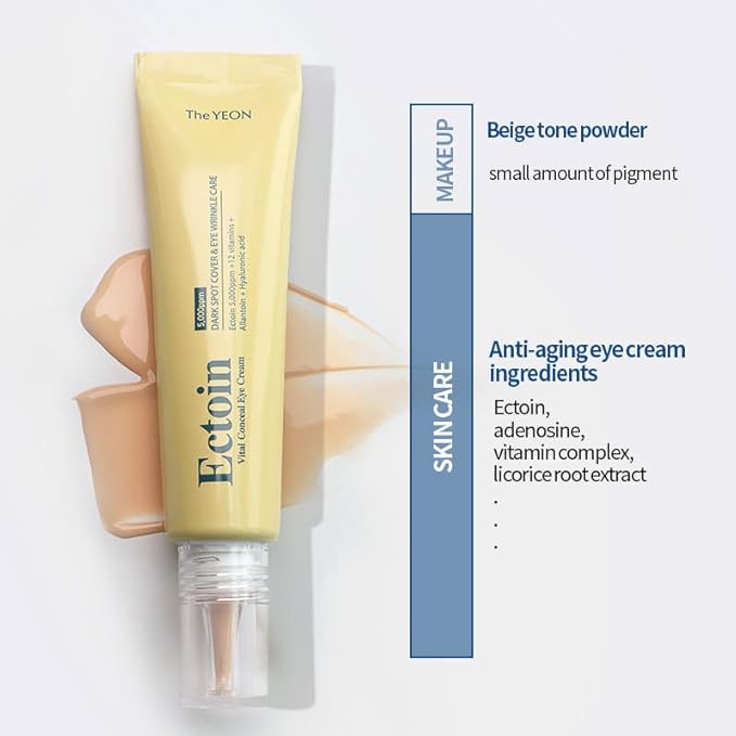 Korean skin care TheYEON Ectoin Vital Conceal Eye Cream for Dark Circle / 20ml 0.67 fl. oz/Concealer, Hydrates, Covers, Wrinkles and Puffiness, Anti Aging-VivaGrace Women