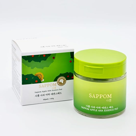 Apple AHA Essence Pad, Green Apple, with AHA, Toner pad, Soothing and Peeling, 60 vegan sheets-for sensitive skin, Hydrating care-VivaGrace Women
