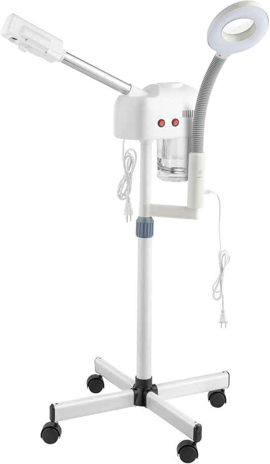 Winado 2 in 1 Facial Steamer with 5X Magnification Light, Deep Cleaning for Personal Skin Care, Beautician Steamer Professional Humidifier Facial Spa Mist Steam for Home & Beauty Salon, White-VivaGrace Women