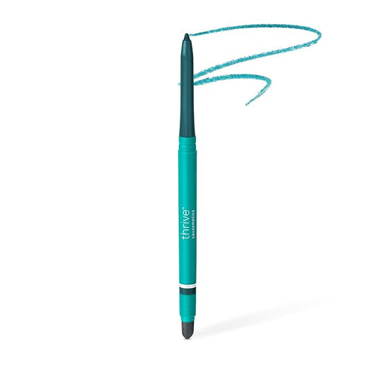 Thrive Causemetics Infinity Waterproof Eyeliner Pencil, Built In Sharpener & Smudge Tip, Long Lasting, Smudge Proof, Hyaluronic Acid & Shea Butter, Vegan & Cruelty Free, Jade (Teal Shimmer)-VivaGrace Women