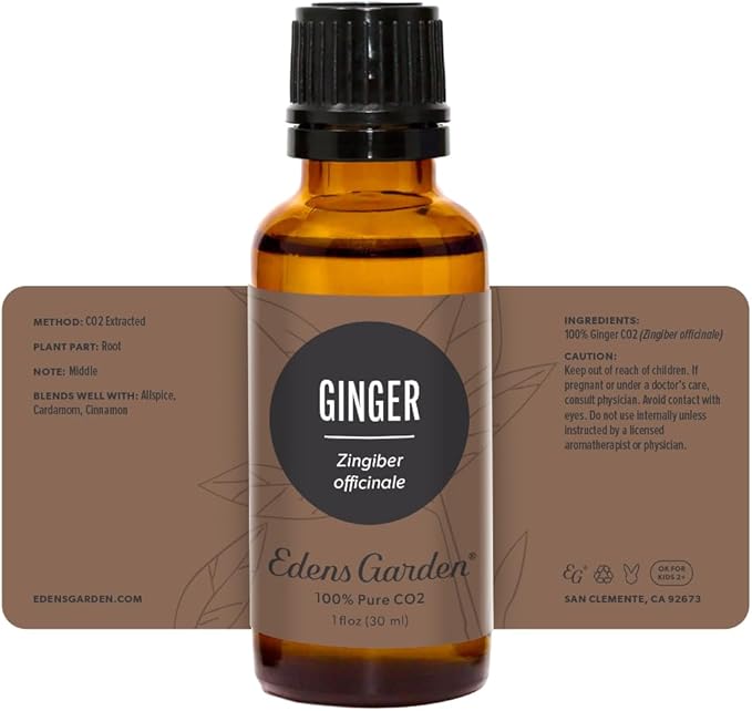 Edens Garden Ginger CO2 Essential Oil- 100% Pure Premium Grade, Undiluted, Natural, Therapeutic, Aromatherapy, The Best for Diffuser, Candle, Laundry, Humidifiers 30 ml (1 fl oz)-VivaGrace Women