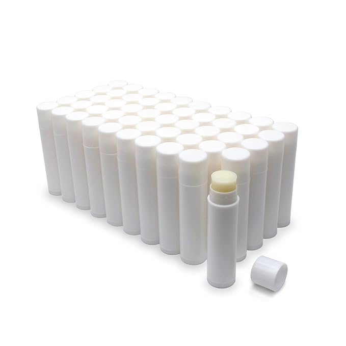 Natural Lip Balm Bulk, Unlabeled Filled, 50 Pack, Peppermint | Customizable Labels For Party Favors, Gift Baskets, or Business Branding. For Men, Women, and Children.-VivaGrace Women