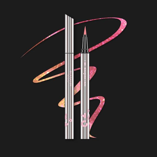 CHARMACY Chameleon Liquid Eyeliner, Liquid Glitter Eyeliner, Highly Pigmented, Metallic MultiColor Shifting waterproof Eyeliner, Ultra-Fine Tip, Longwearing, Smudge-proof (A01 Blush Aurora)-VivaGrace Women
