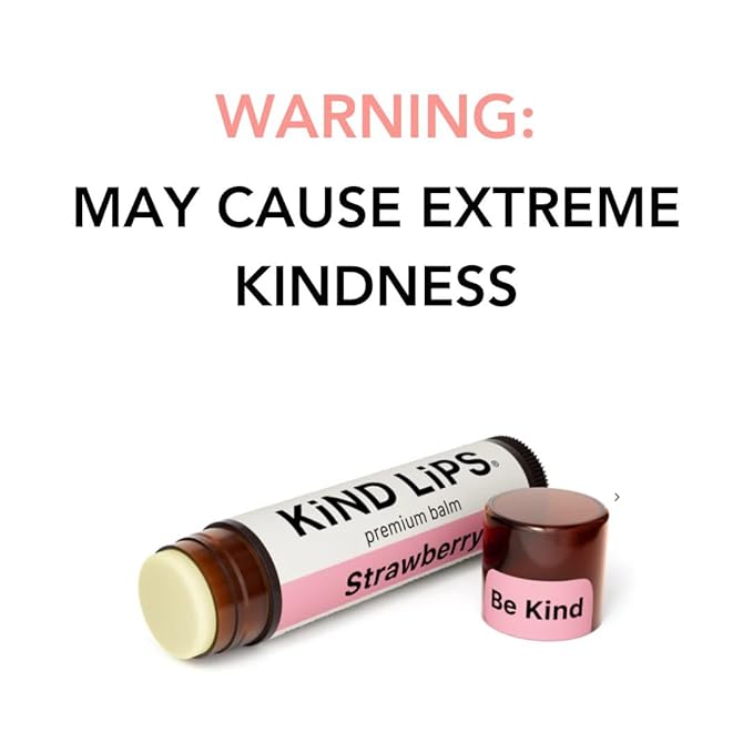 Kind Lips Lip Balm - Nourishing & Moisturizing Lip Care for Dry Lips with Shea Butter, Beeswax & Vitamin E | Strawberry Flavor | 0.15 Oz (Single Tube)-VivaGrace Women