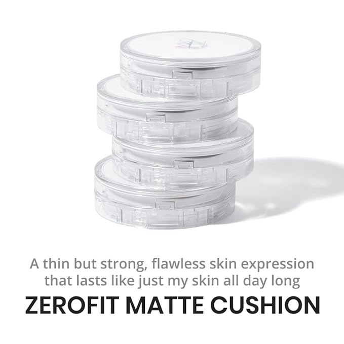 S2ND Zero Fit Matte Cushion Natural Coverage Foundation Air Cushion, Long-Lasting Hydrating Compact (#Pure Light (#17~19))-VivaGrace Women