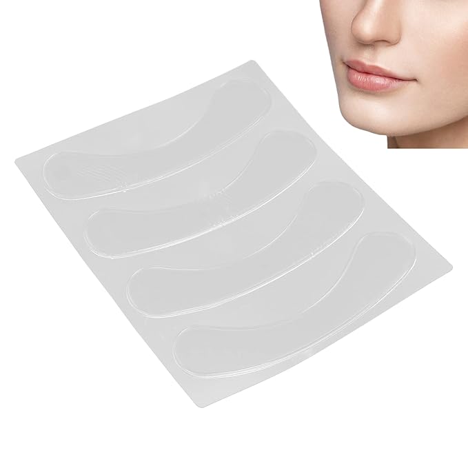 Lip Wrinkle Patches, Reusable Silicone Lip Anti-Wrinkle Pads Transparent for Smoothing Lip Wrinkles (4 Pcs)-VivaGrace Women