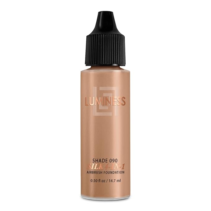 Luminess Air Silk 4-In-1 Airbrush Foundation- Foundation, Shade 090 (.5 Fl Oz) - Sheer to Medium Coverage - Anti-Aging Formula Hydrates and Moisturizes - Professional Makeup Kit for Cordless Air Brush-VivaGrace Women