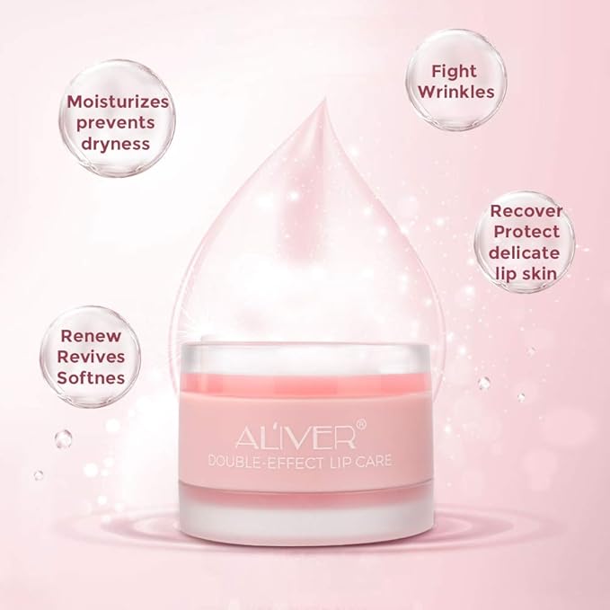 Lip sleeping Mask Exfoliator & Moisturizer Double Effect Lip Scrubs Overnight/Day for Dry Treatment Care, Cracked Lips, Peeling Lip Primer, Lip Repair Balm - Strawberry Lip Mask-VivaGrace Women
