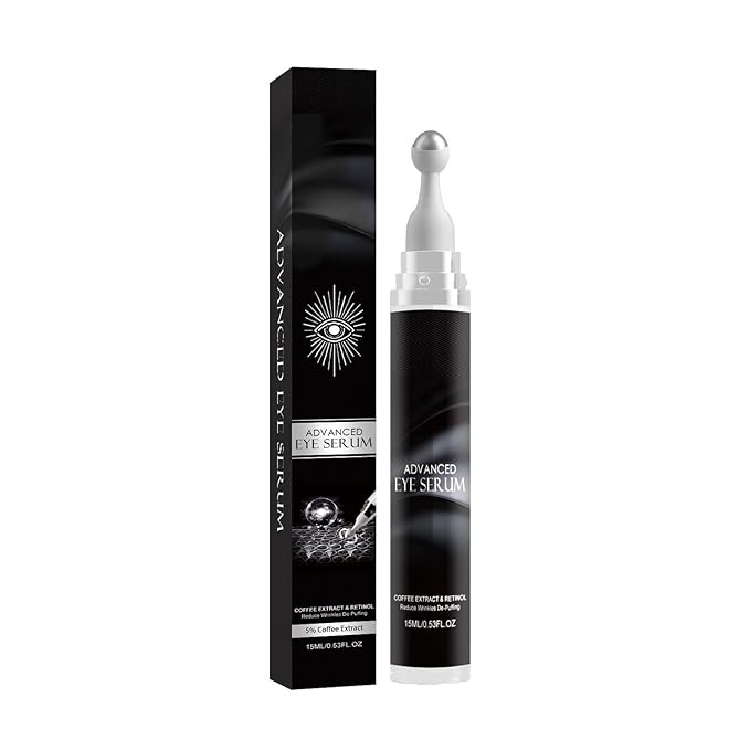 Eye Cream for Puffiness and Bags Under Eyes, Under Eye Cream for Dark Circles, Eye Roller for Puffy Eyes, Caffeine Eye Serum with 360°Massage Ball Reduce Wrinkles and Fine Lines-VivaGrace Women
