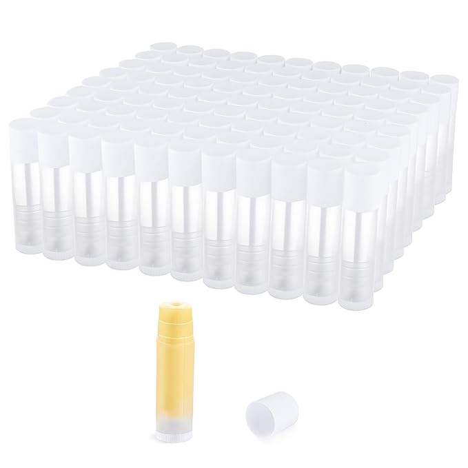 100 Pcs 5.5ml Bulk Empty Lip Balm Tubes Refillable Plastic Lip Gloss Container Travel Lipstick Tubes Chapstick Tubes Holder For DIY Homemade Lip Balm (clear)-VivaGrace Women