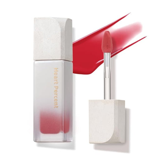 Heart Percent Dote On Mood Pure Glow Tint, Watery & Lightweight Moisturizing Lip Stain Long Lasting Liquid Lipstick 6.8g, #09. Pure Red-VivaGrace Women