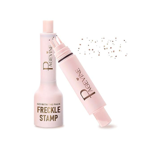 Freckle Stamp - Freckle Pen Waterproof, Long Lasting Fake Freckles, Quick Dry 5-Point Faux Freckles Stamp Cushion Stain Marker in One Press Natural and Lifelike Sunkissed Pencil Tool Makeup (#1-Light)-VivaGrace Women
