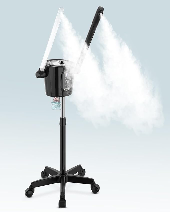 Kingsteam 2-in-1 Hot & Cold Facial Steamer with Ozone & Ionic Technology,Deep Cleansing & Moisturizing,30-Min Timer,Large Water Tank for Professional Estheticians, Beauty Salons & Home Use-VivaGrace Women