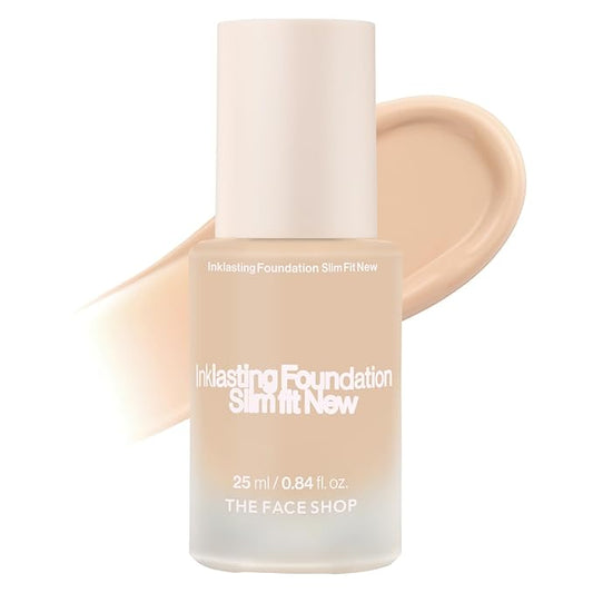 THE FACE SHOP Ink Lasting Liquid Foundation, Full Coverage, 72‑Hour Wear Semi‑Matte Finish, Makeup with Bakuchiol, W130 Warm Beige, 0.84 Fl. Oz.-VivaGrace Women