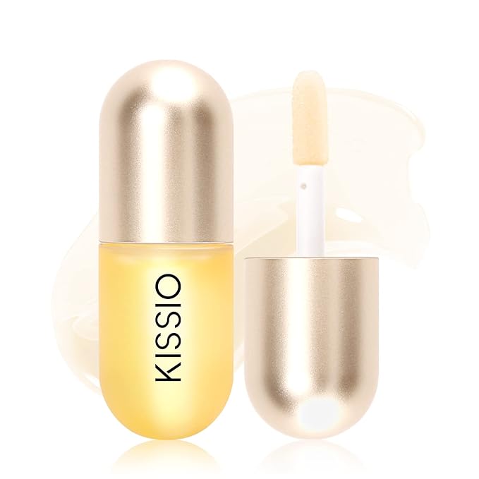 KISSIO Lip Plumper,Day Lip Plumper,Lip Enhancer,Plant Extracts Plumping Lip Serum,Lip Plumping Balm,Moisturizing Clear Lip Gloss for Fuller Lips and Hydrated Beauty Lips 5.5ml (06 Clear)-VivaGrace Women