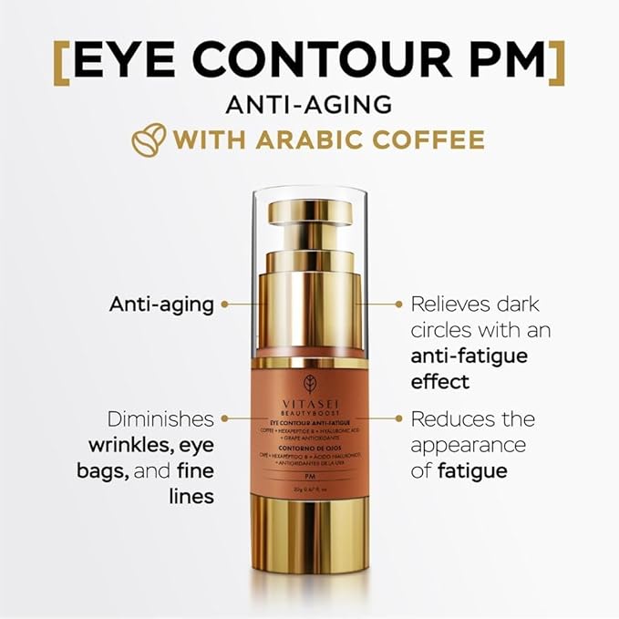 Moisturizing Night Serum w/Hyaluronic Acid, Cucumber, Grape & Coffee Extract for Dark Circles, Puffiness & Bags - Under Eye Hydration Serum for Women & Men (0.67 Fl Oz)-VivaGrace Women