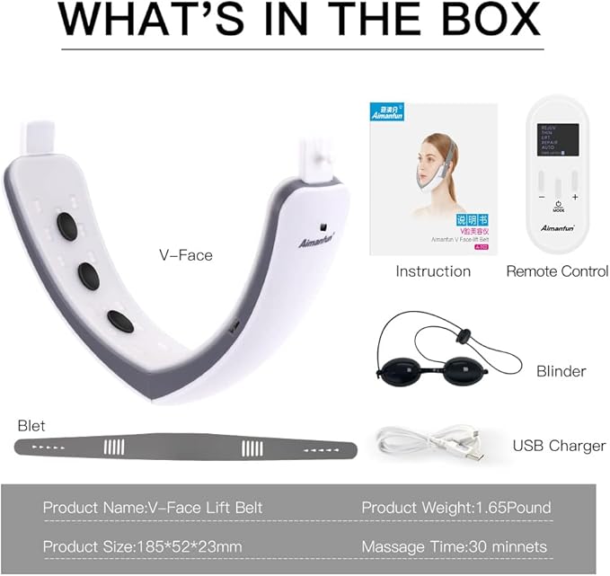 V-Face Electric Double Chin Device,Facial Lifting Machine with Intelligent Remote Control-VivaGrace Women