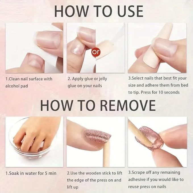 24Pcs Short Press on Nails Flower Nails Press ons Flower Square Fake Nails with Glitter Designs Purple Summer Glue on Nails Floral Artificial Acrylic False Nails for Women