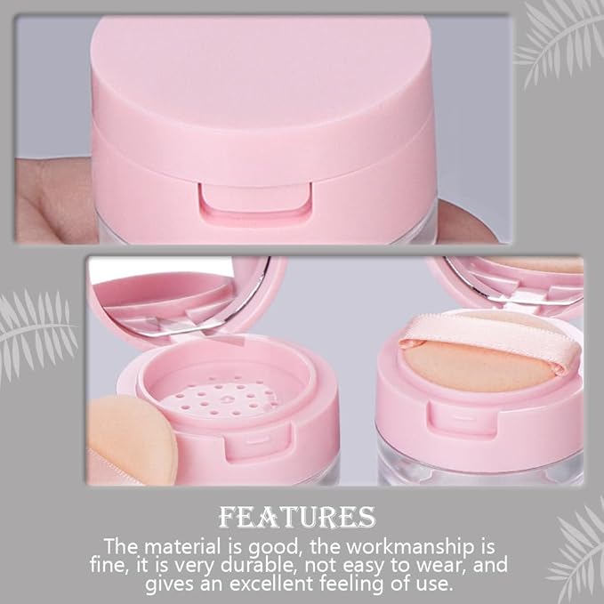 minkissy 2 Sets Powder Box Mini Containers Loose Cosmetic Cases for Traveling Foundation Makeup Powder Women Cosmetic Supply Powder Case Bulk Makeup Pink Flash Body Powder 3g Abs-VivaGrace Women