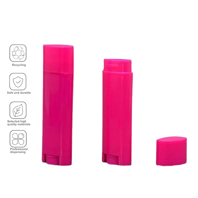 5ml 100Pcs Empty Oval Deodorant Lip balm Tubes Containers Twist-up Refillable Containers for Lipstick,Chapstick,Homemade Lip balm,DIY Deodorants(Hot Pink)-VivaGrace Women