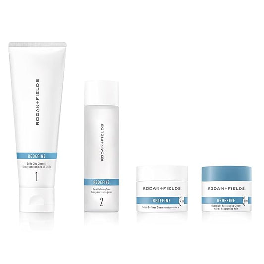 Rodan + Fields Redefine Regimen | Skincare Kit Includes Clay Cleanser, Toner, Triple Defense Cream, & Overnight Cream | Skin Care Gift Set for Women-VivaGrace Women