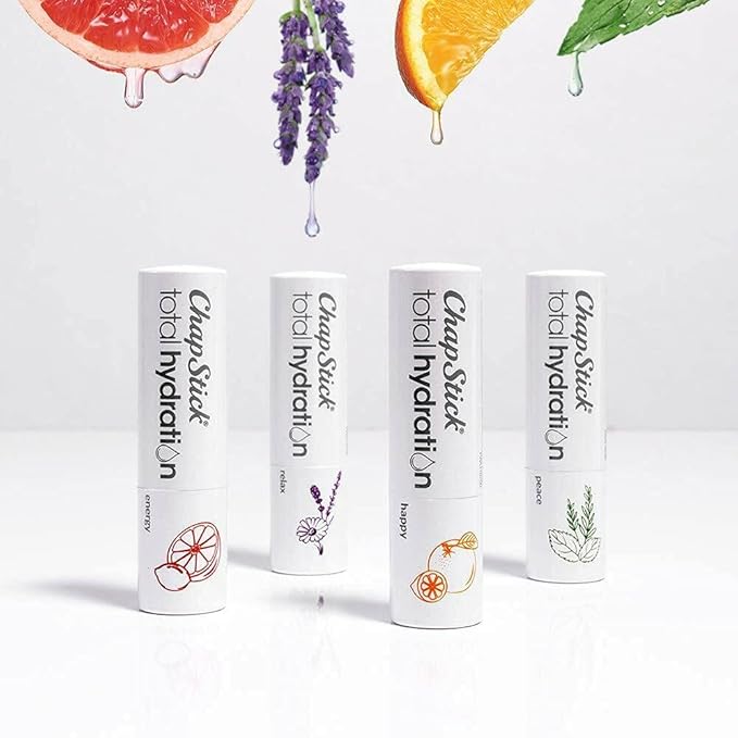 ChapStick Total Hydration Essential Oils Energy Lip Balm, Lime + Grapefruit Lip Balm Tube, Lip Care - 0.12 Oz-VivaGrace Women