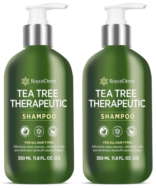 Roycederm Tea Tree Antifungal Shampoo: Folliculitis Shampoo for Dry Scalp, Dandruff, and Itchy Scalp - Medicated Clarifying shampoo with Tea Tree Oil, Paraben & Sulfate Free - 2 Pack-VivaGrace Women