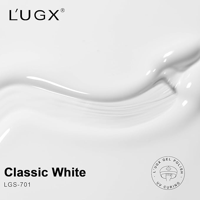 L'UGX Gel Nail Polish White Christmas 15ML Soak Off UV French Tip Gel Colors for Nails Art DIY Manicure & Pedicure at Home Salon Holiday Gifts for Women LGS-701