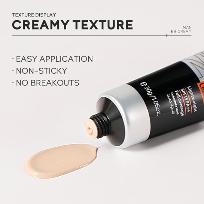 AKARY Hydrating Men BB Cream SPF 15 PA++, Full-Coverage Foundation&Concealer, Mens Face Moisturizer Cream Evens Skin Tone, Oil Control and Cover Flaws, Natural Finish for All Skin Types, Chocolate 420-VivaGrace Women