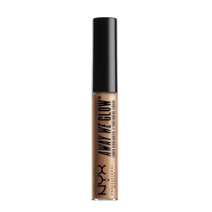 NYX Professional Makeup Away We Glow Liquid Highlighter, Gold Rush, 0.22 Fluid Ounce-VivaGrace Women