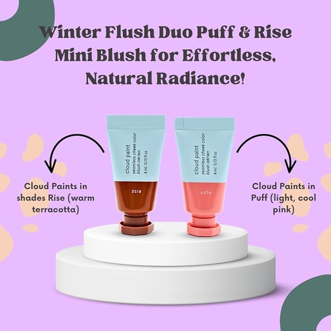 Glossier Mini Cloud Paint Gel Cream Blush Duo:: Rise (Warm Terracotta) and Puff (Light, Cool Pink)-VivaGrace Women