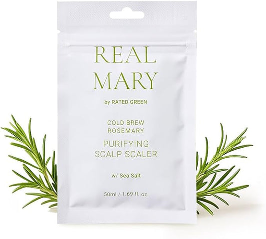 RATED GREEN Real Mary Cold Brew Rosemary Purifying Scalp Scaler w. Sea Salt | Menthol | Deep Refreshing Mask for Oily, Flaky Scalp | Korean Vegan Formula | 1.69 fl oz (Pack of 5)-VivaGrace Women