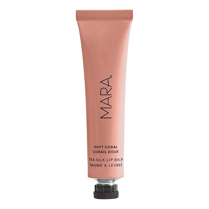 MARA - Natural Sea Silk Lip Balm With Algae + Moringa | Non-Toxic, Plant-Based Skin Care, Hypoallergenic | Moisturize, Plump + Soothe Dry, Chapped Lips (Coral, 0.5 oz | 15 ml)-VivaGrace Women