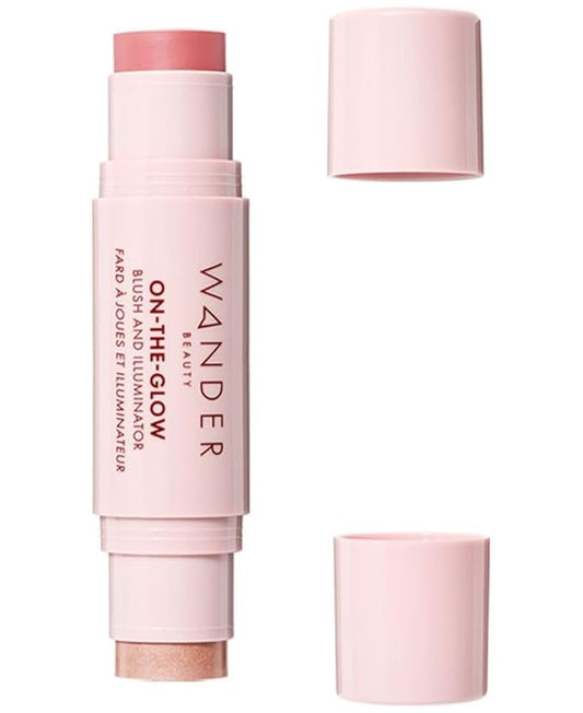 Wander Beauty On-the-Glow Blush and Illuminator - Coral Rose/Nude Glow - 7-in-1 Hydrating Cream Blush & Highlighting Stick - Stick Blush for Cheeks, Lip, & Body - Highlighter Makeup & Blush - 0.4 oz-VivaGrace Women