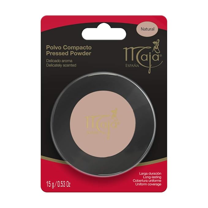Natural Maja Pressed Powder| Delicately Scented Pressed Powder, Mirror and Tassel Compartment for Flawless Skin; 0.53 Ounces-VivaGrace Women