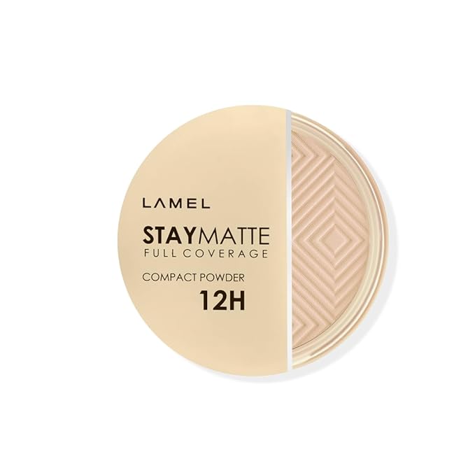 Lamel Stay Matte Compact Powder - Light Natural Coverage - Universal Neutral Undertone - Cruelty Free - Cool Ivory N.402-VivaGrace Women