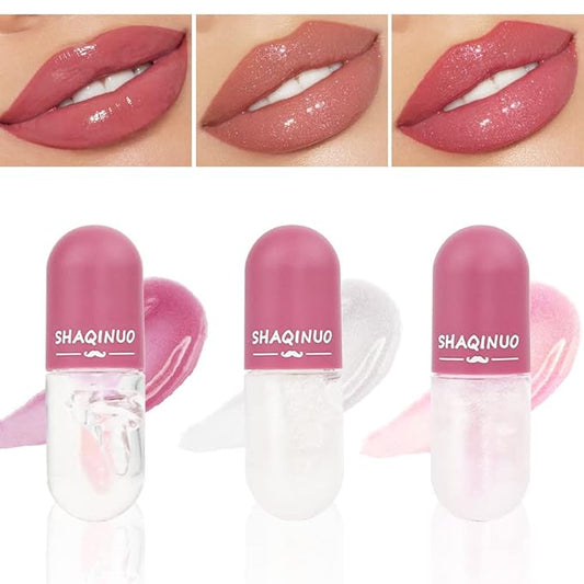 BINGBRUSH 3 Pcs Color Changing Lip Gloss Lip Oil Tinted, Pink Magic Mood Lipstick,Temperature Color Change Lip Stain Lip Balm, Long Lasting Lips Will Not Dry Out,Lip Changing Color Lipstick-VivaGrace Women