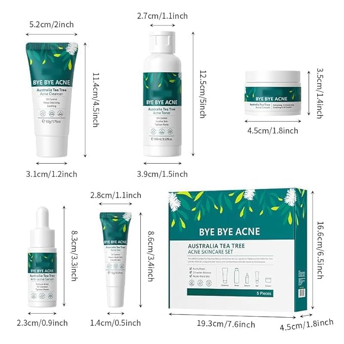 Vitamin C 5-Piece Skincare Set with Cleanser, Toner, Serum, Eye Cream and Face Cream for Skin Brightening skin care set skincare gift set skin care set for Unisex Adult (skincare kit)-VivaGrace Women